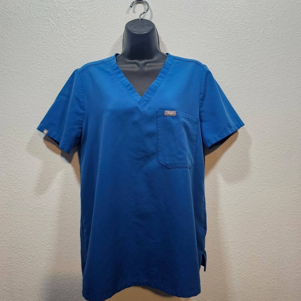 Figs Technical Collection Blue Scrub Top Size Medium